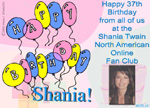Happy Birthday Shania Animated Card: Music and Images!